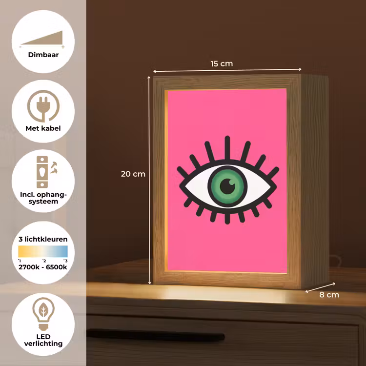 Nachtlampje - Minimalistisch - Oog - Roze — 2