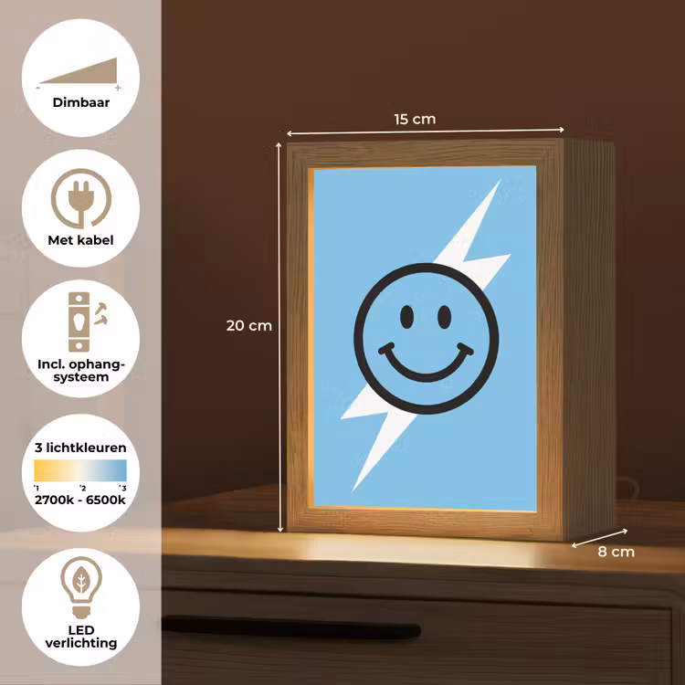 Nachtlampje - Smiley - Blauw - Bliksem — 2