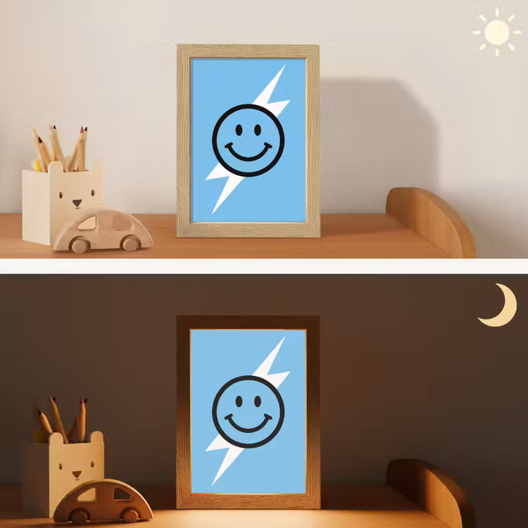 Nachtlampje - Smiley - Blauw - Bliksem — 7