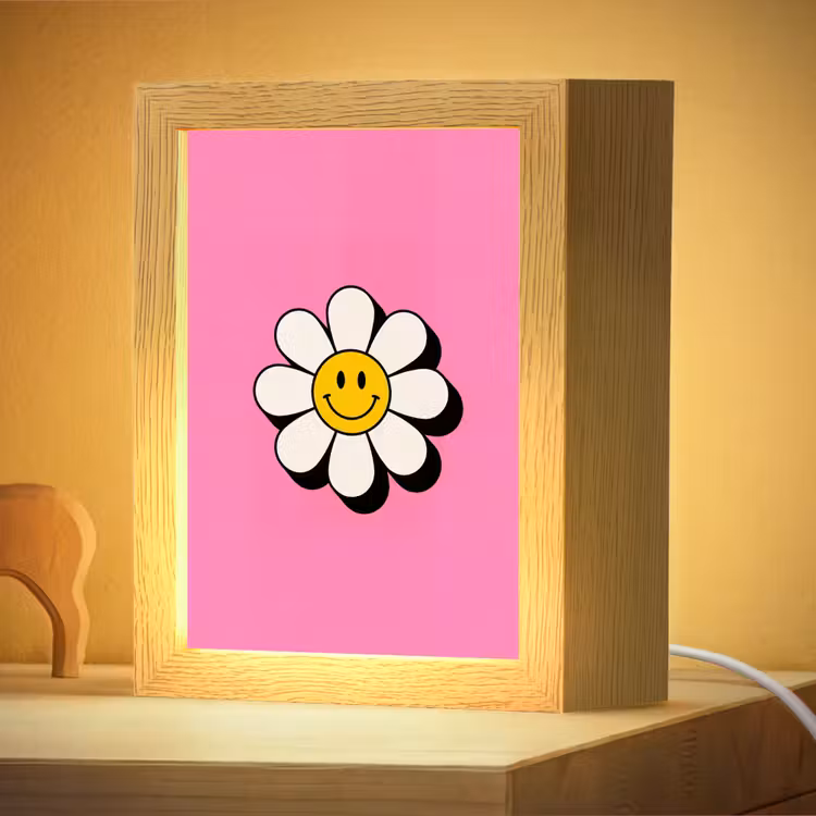 Nachtlampje - Smiley - Bloem - Roze — 4