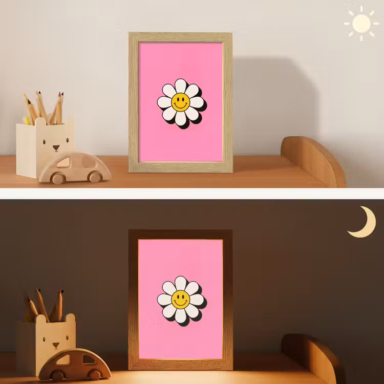 Nachtlampje - Smiley - Bloem - Roze — 7