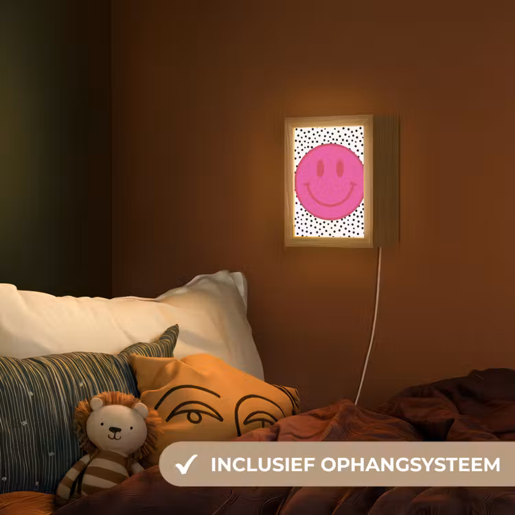 Nachtlampje - Smiley - Roze - Stippen — 3