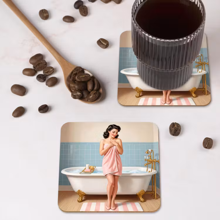 Onderzetter - Badkamer - Vrouw - Roze — 4
