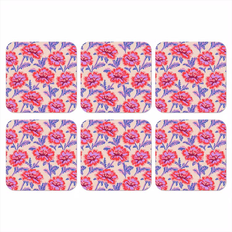 Onderzetter - Bloemen - Patroon - Meerkleurig — 1