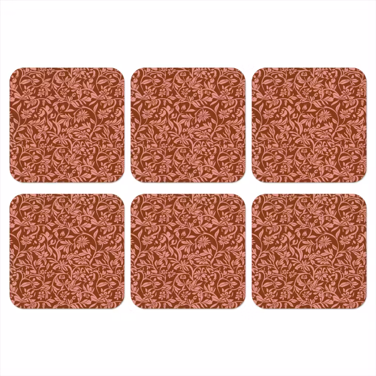 Onderzetter - Bloemen - Print - Roze — 1