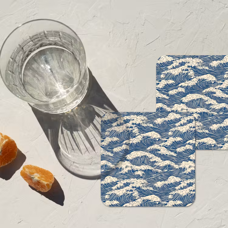 Onderzetter - Golven - Klassiek - Blauw — 3