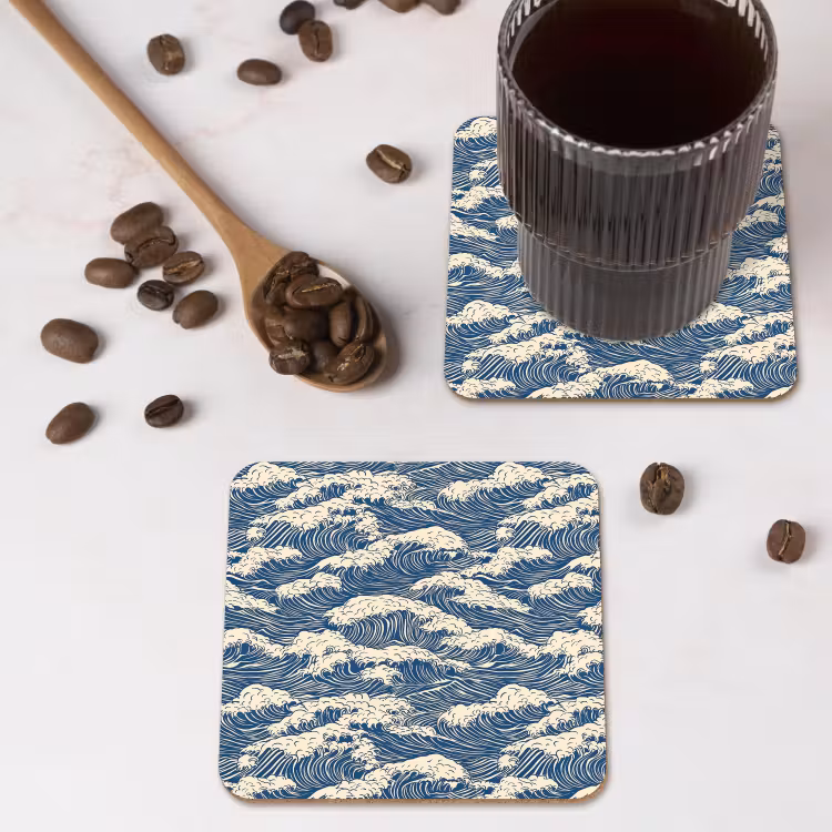 Onderzetter - Golven - Klassiek - Blauw — 4