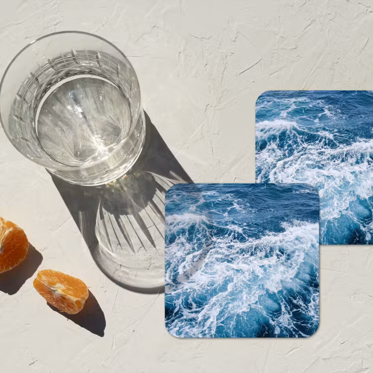 Onderzetter - Golven - Oceaan - Blauw — 3