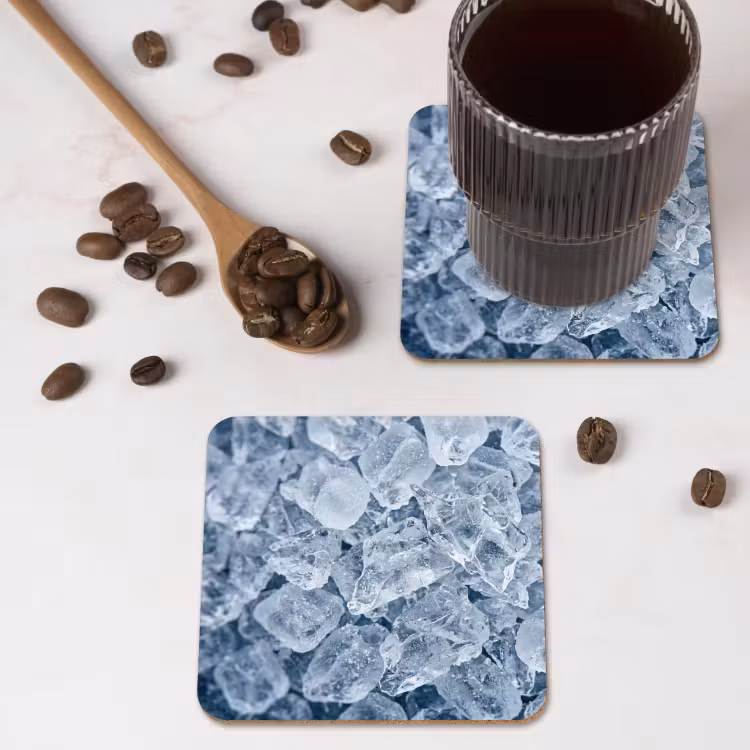 Onderzetter - Ijsblokjes - Water - Blauw — 4