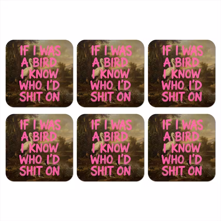 Onderzetter - Klassiek - Humor - Roze — 1