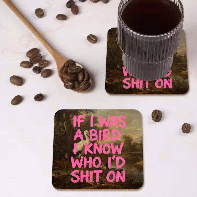 Onderzetter - Klassiek - Humor - Roze — 4