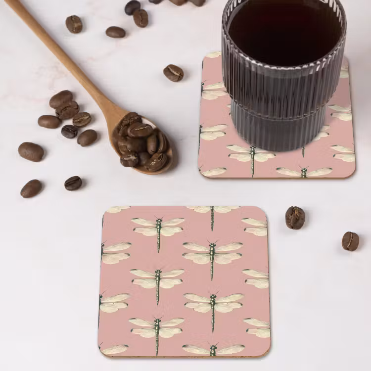 Onderzetter - Lillibellen - Patroon - Roze — 4