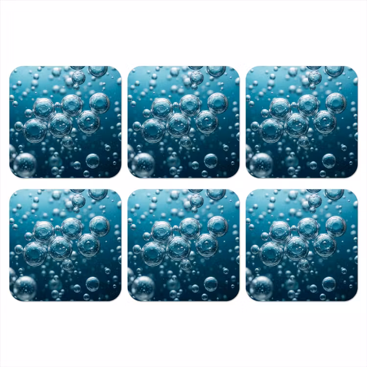 Onderzetter - Luchtbellen - Dynamisch - Blauw — 1