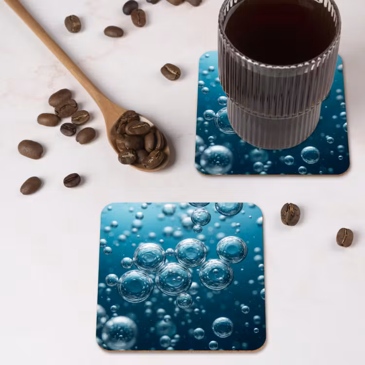 Onderzetter - Luchtbellen - Dynamisch - Blauw — 4