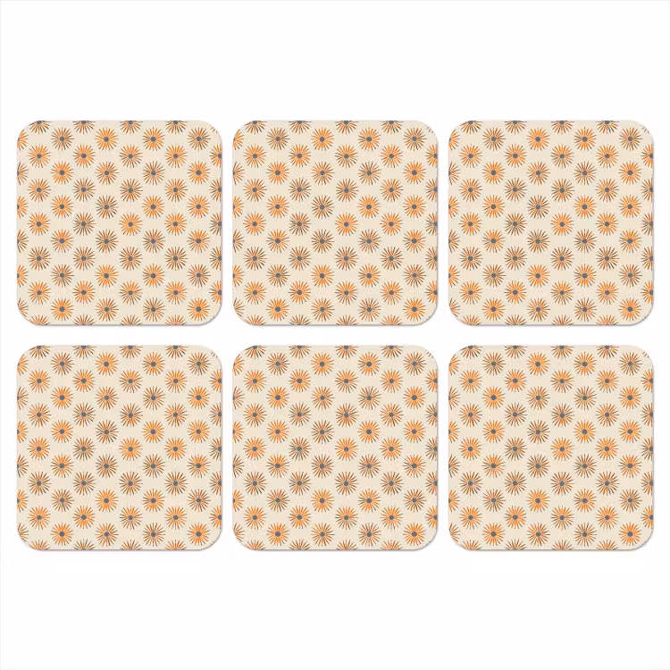 Onderzetter - Madelief - Patroon - Oranje — 1
