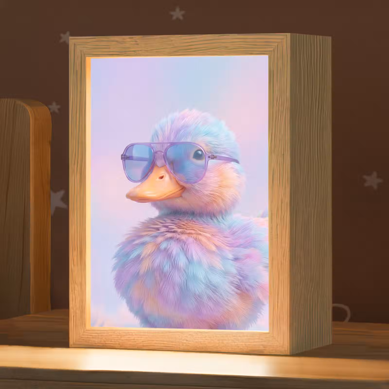 Nachtlampje - Eend - bril - Pastel — 1