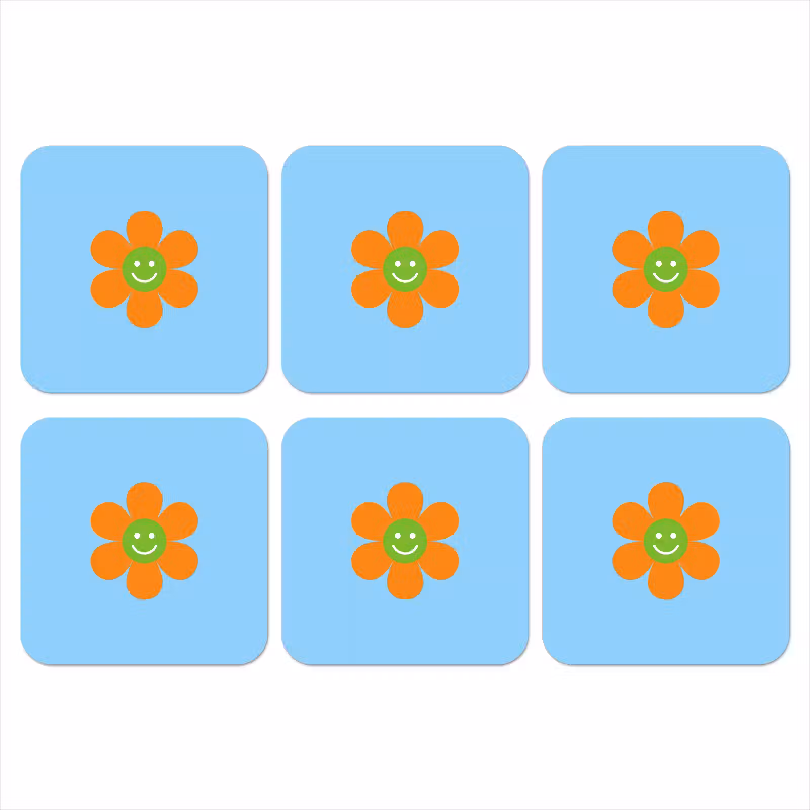 Onderzetter - Bloem - Smiley - Kleurrijk — 1