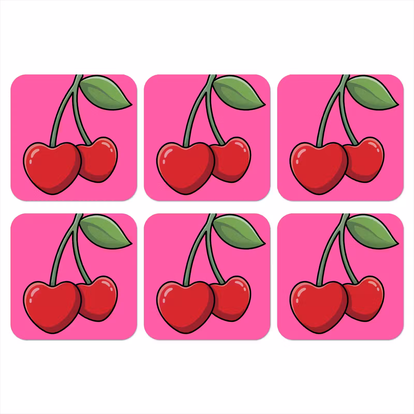 Onderzetter - Kers - Roze - Fruit — 1