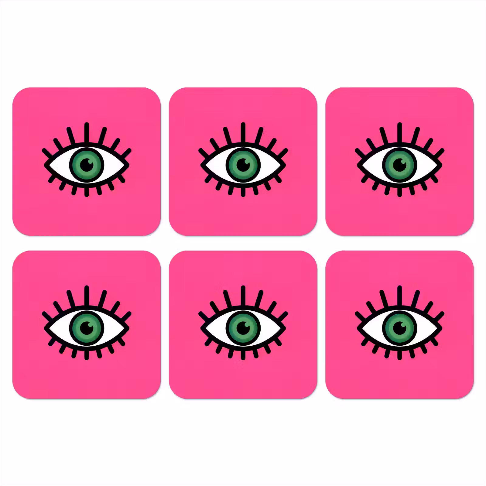 Onderzetter - Minimalistisch - Oog - Roze — 1