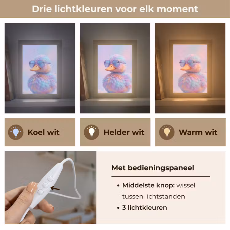 Nachtlampje - Eend - bril - Pastel — 5