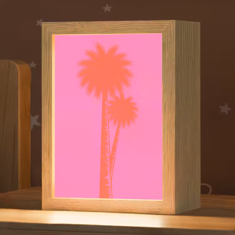 Nachtlampje - Palmbomen - Modern - Roze — 1