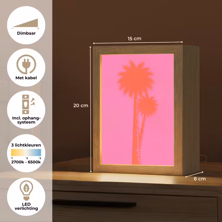 Nachtlampje - Palmbomen - Modern - Roze — 2