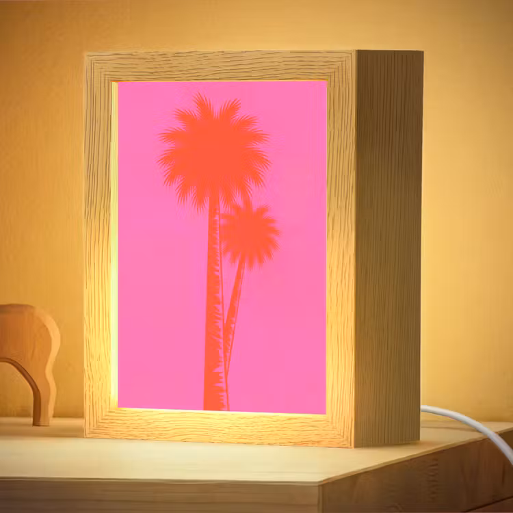 Nachtlampje - Palmbomen - Modern - Roze — 4