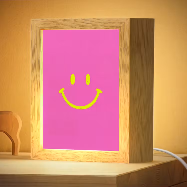 Nachtlampje - Smiley - Vrolijk - Roze — 4