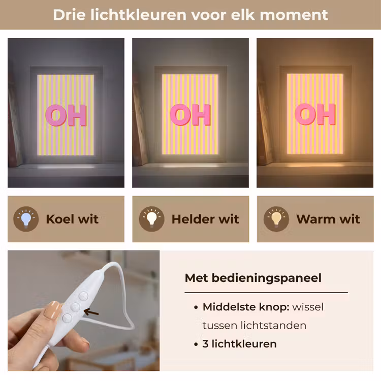 Nachtlampje - Tekst - Strepen - Roze — 5