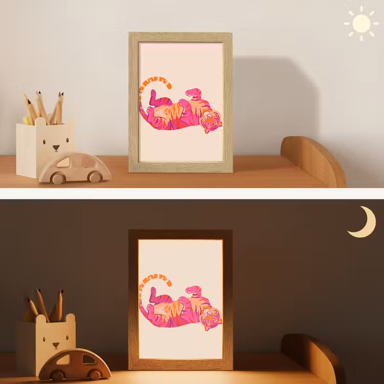 Nachtlampje - Tijger - Roze - Oranje — 7