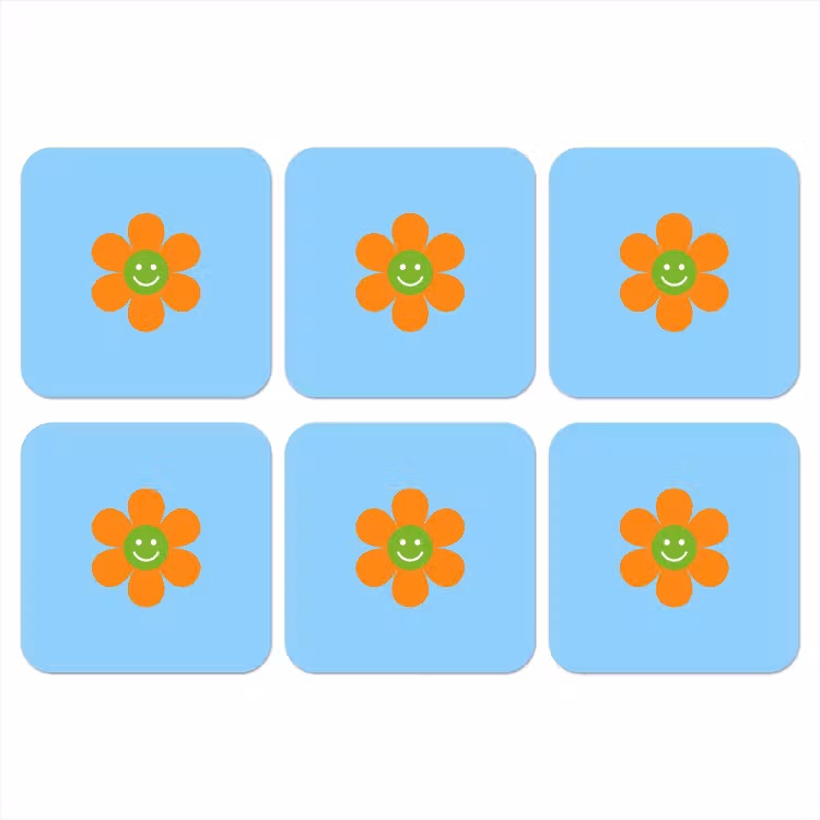 Onderzetter - Bloem - Smiley - Kleurrijk — 1