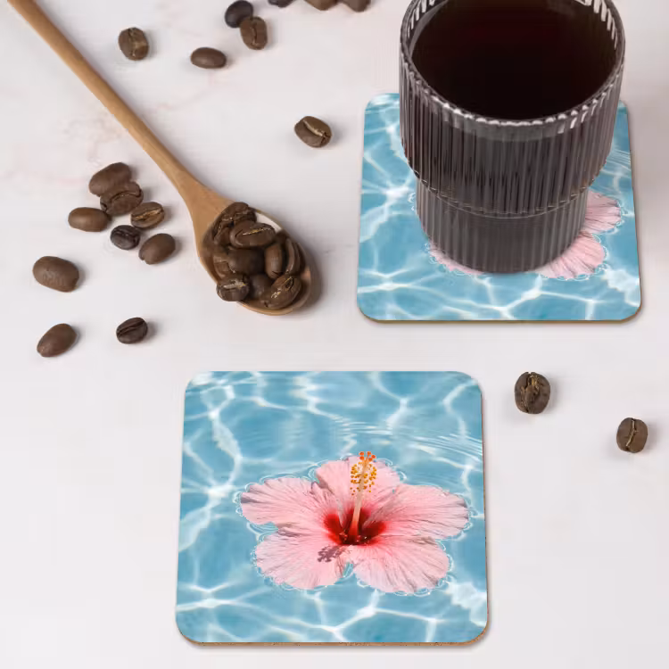 Onderzetter​ - Hibiscus - Water - Roze — 4