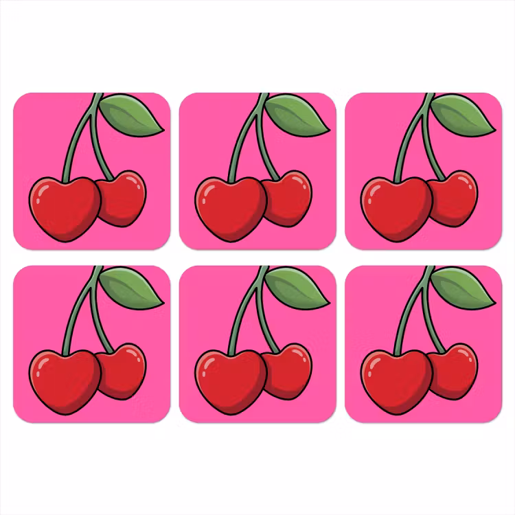 Onderzetter - Kers - Roze - Fruit — 1