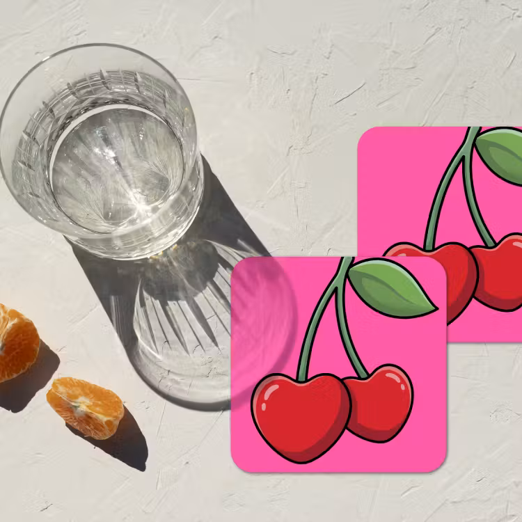 Onderzetter - Kers - Roze - Fruit — 3