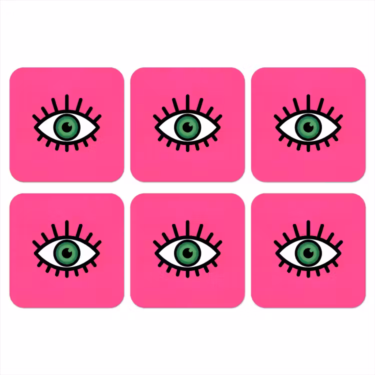 Onderzetter - Minimalistisch - Oog - Roze — 1