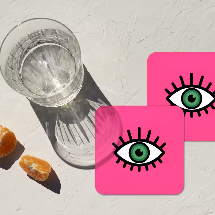 Onderzetter - Minimalistisch - Oog - Roze — 3