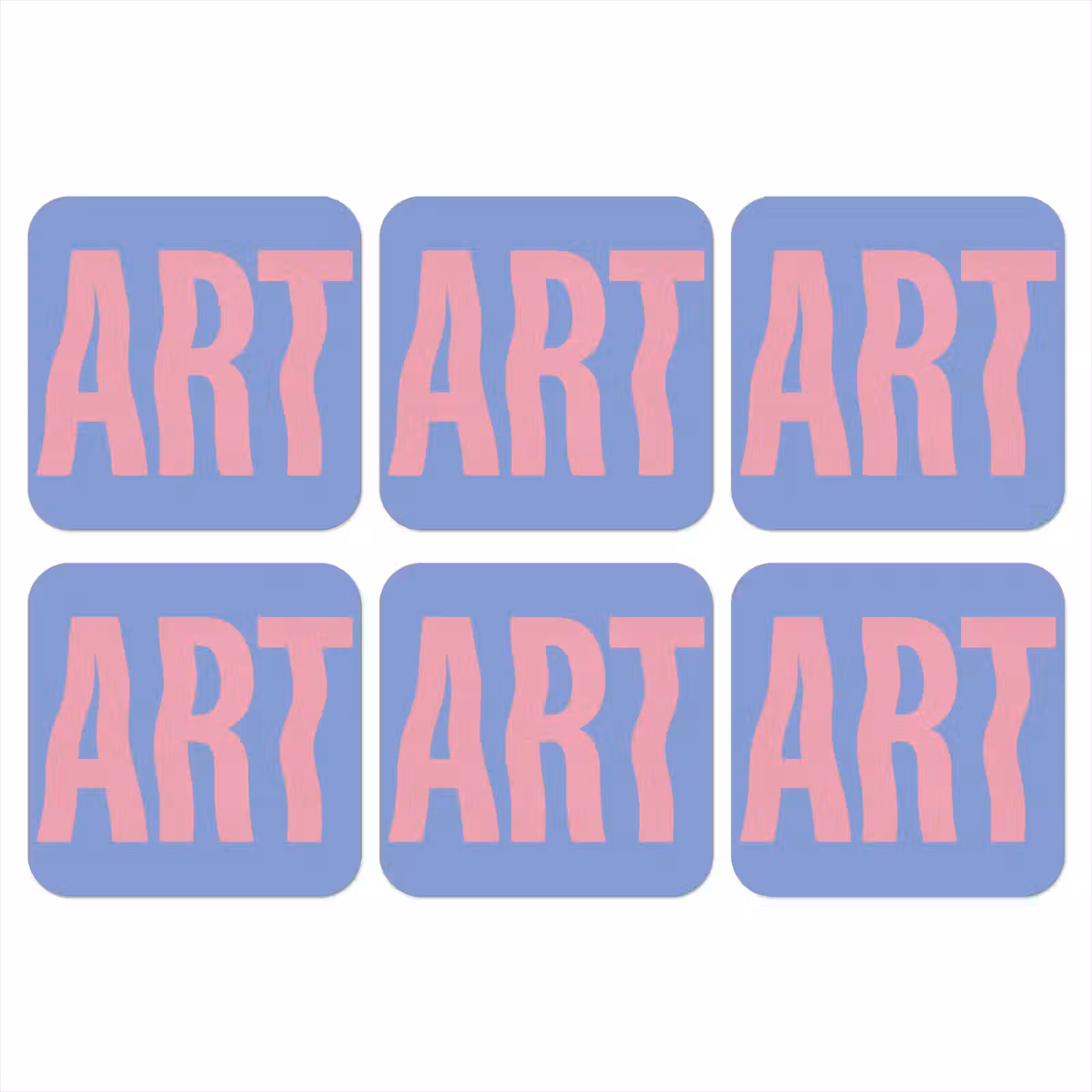 Onderzetter - Art - Roze - Blauw — 1