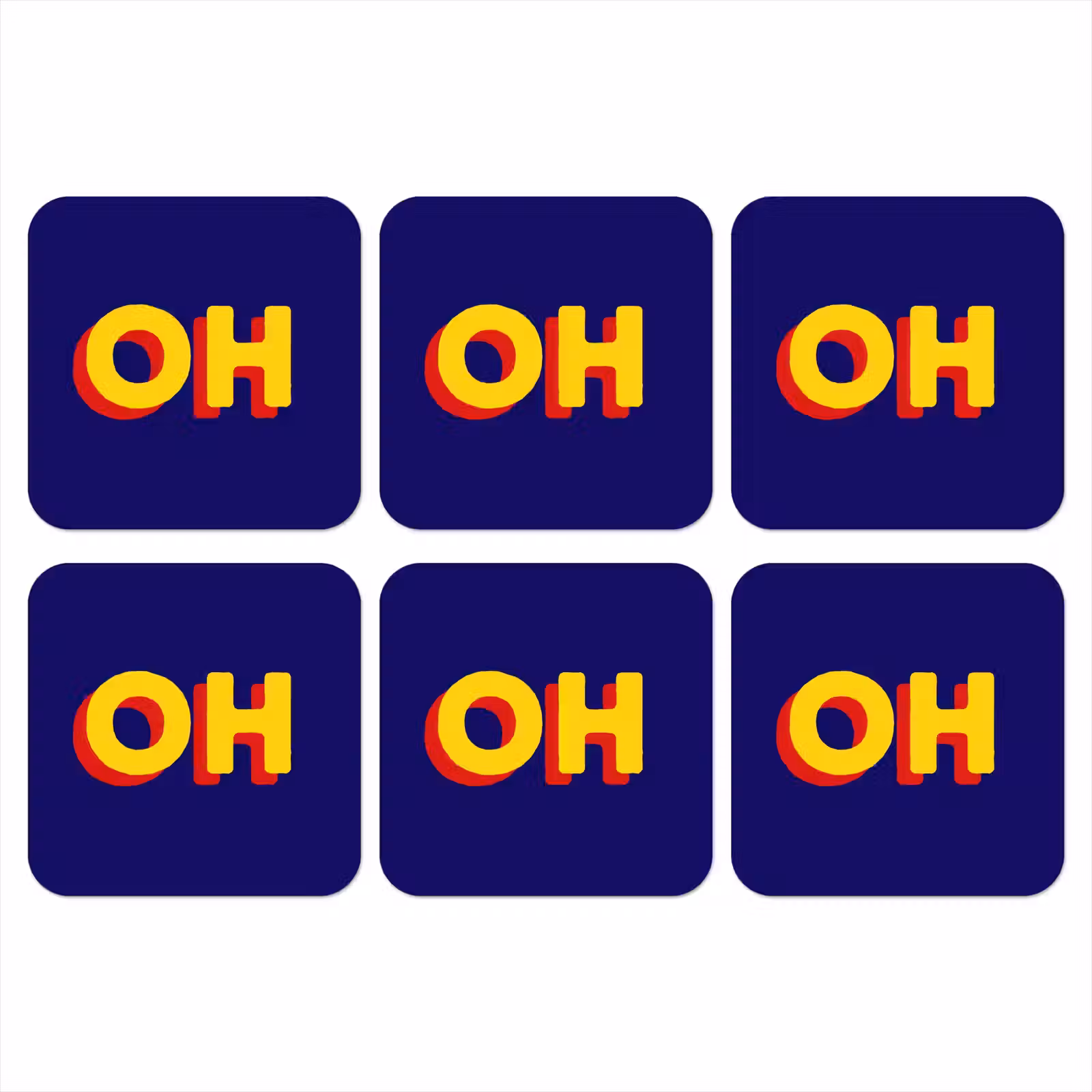 Onderzetter - Blauw - Geel - OH - Schaduw — 1