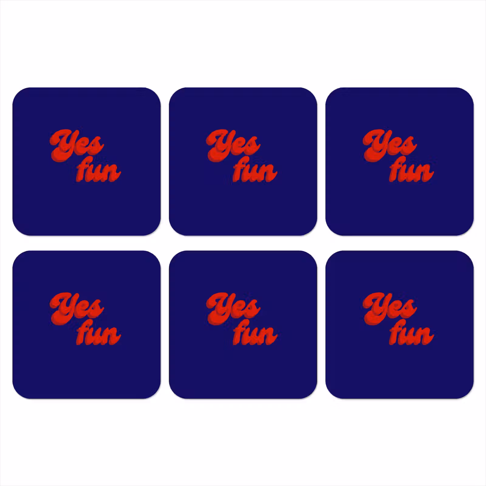 Onderzetter - Blauw - Rood - Yes fun - 3D — 1