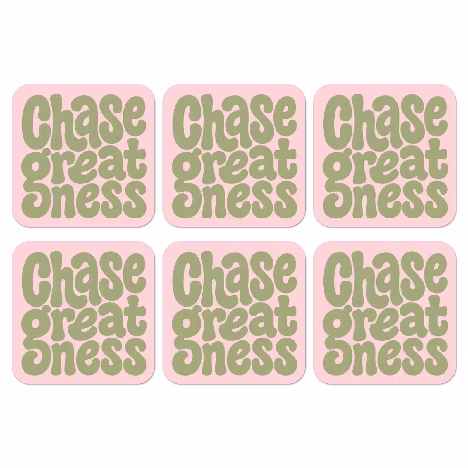 Onderzetter - Chase greatness - Groen - Roze - Retro — 1