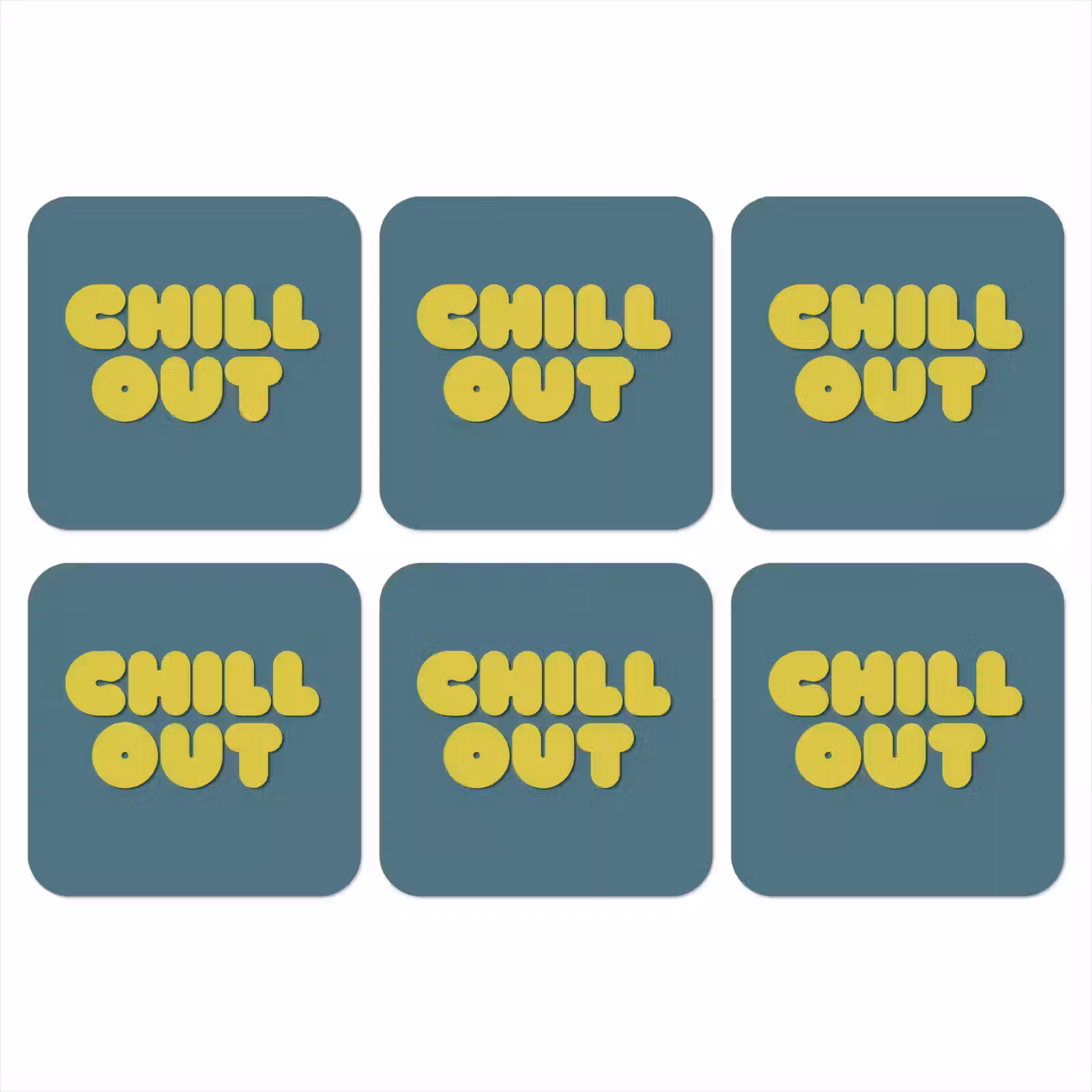Onderzetter - Chill out - Geel - Blauw — 1