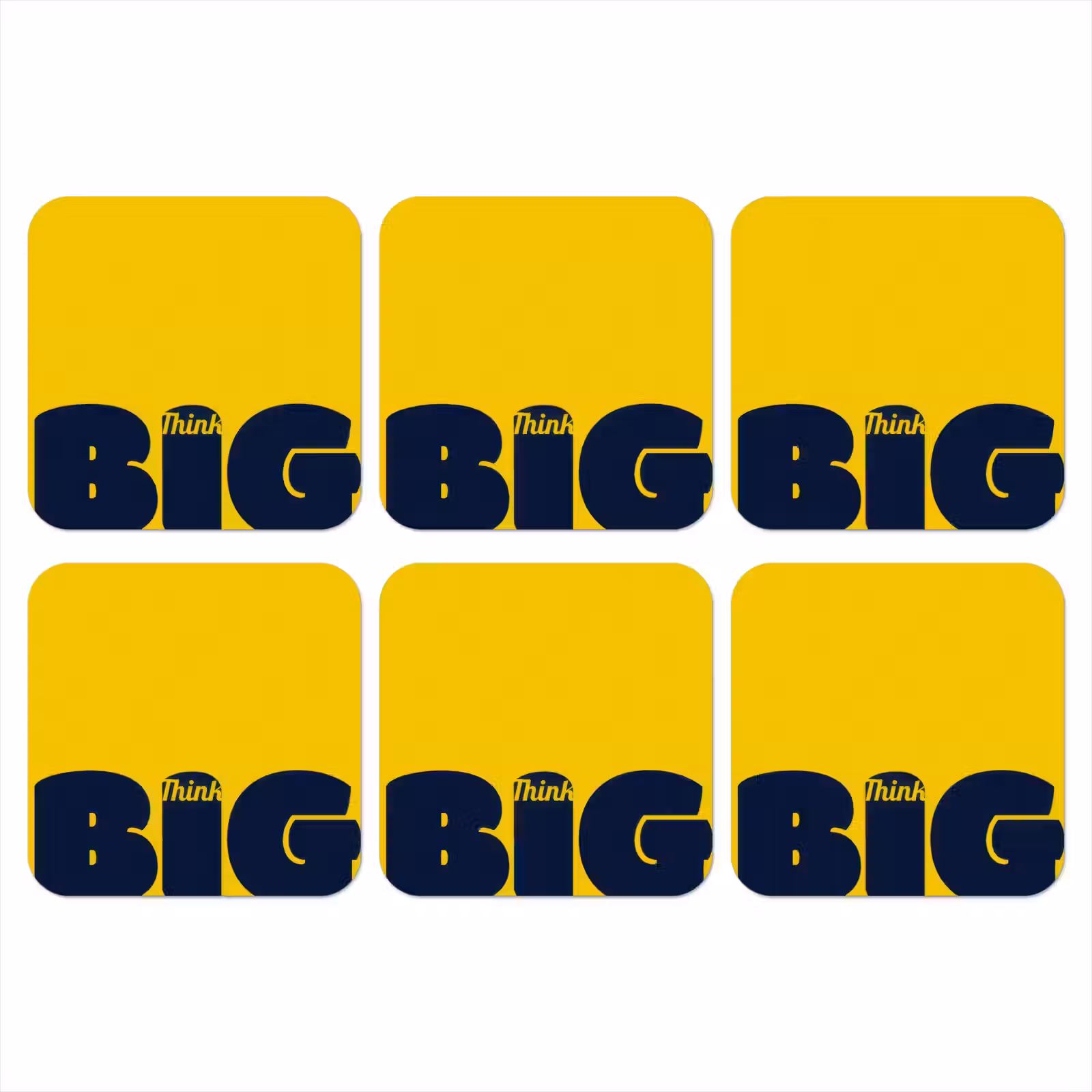 Onderzetter - Geel - Think big - Grafisch — 1
