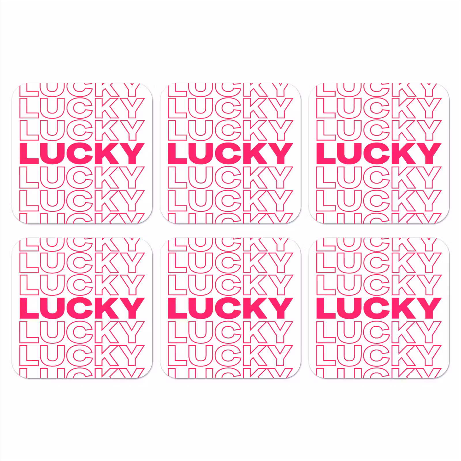 Onderzetter - Lucky - Roze - Patroon — 1