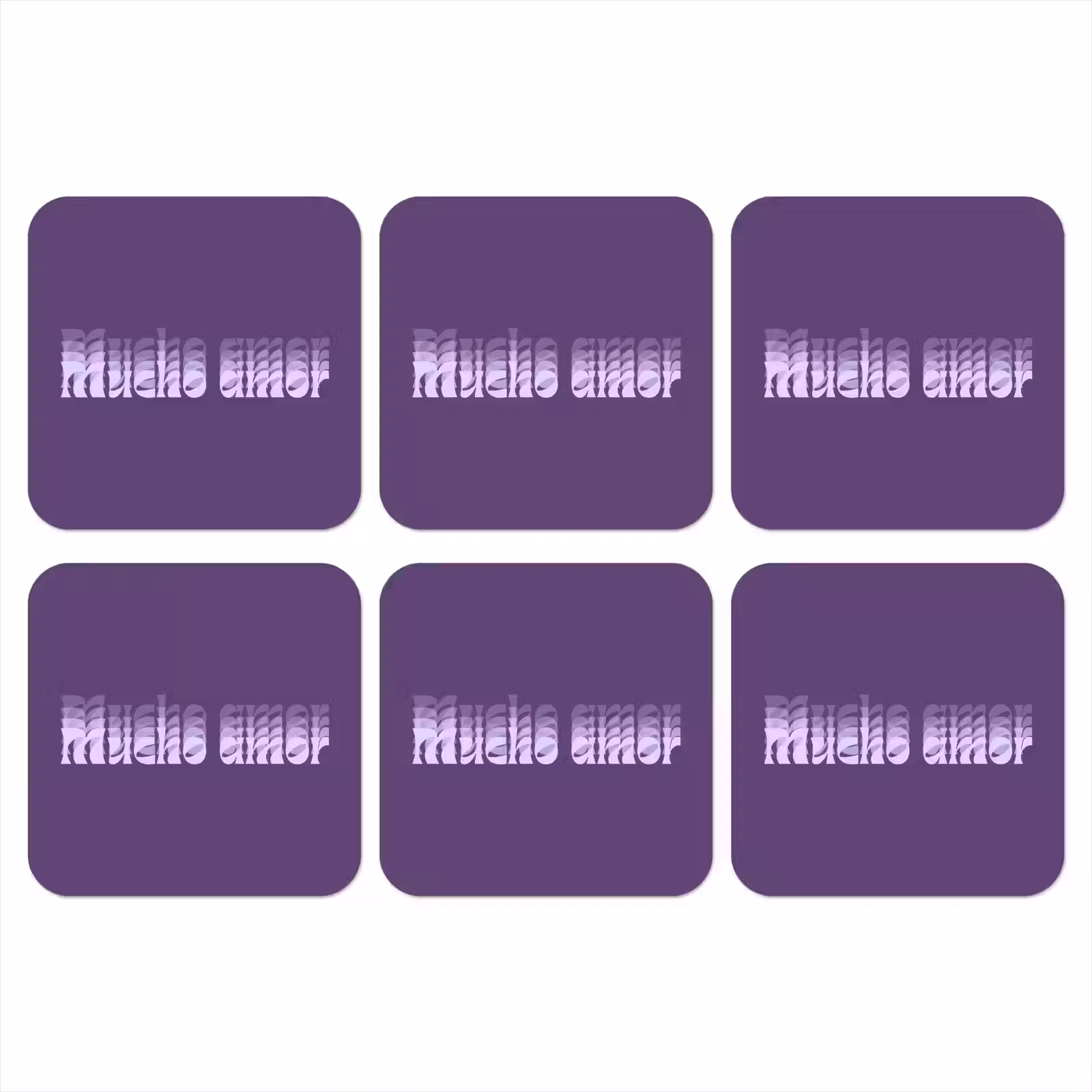 Onderzetter - Mucho amor - Paars - Grafisch — 1