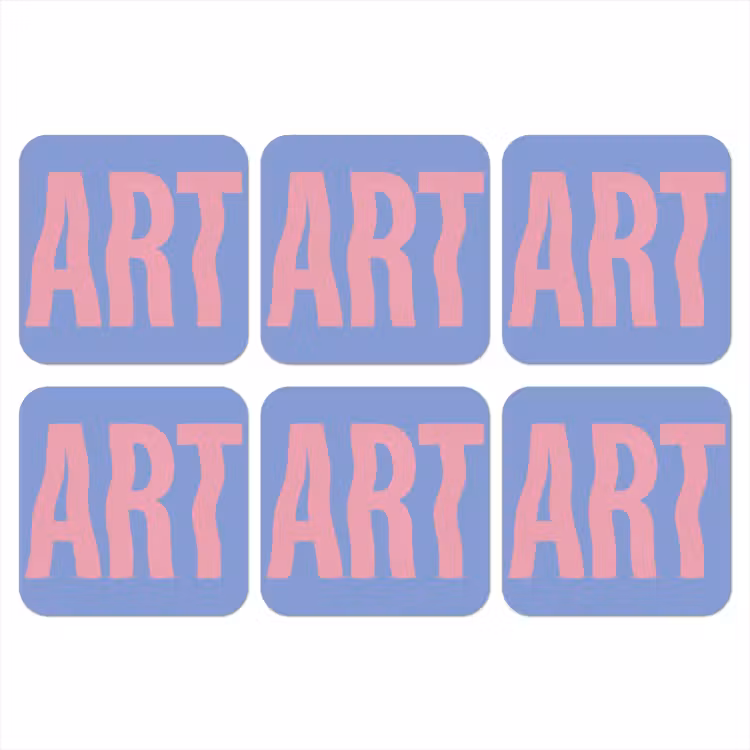 Onderzetter - Art - Roze - Blauw — 1