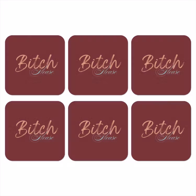 Onderzetter - Bitch please - Rood - Blauw — 1