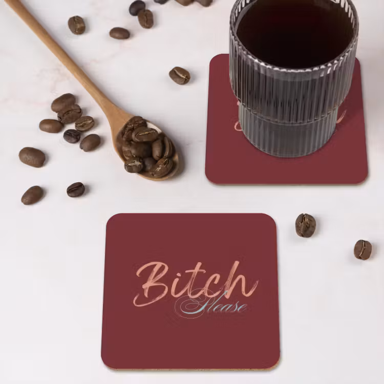 Onderzetter - Bitch please - Rood - Blauw — 4