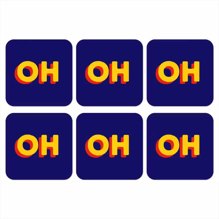 Onderzetter - Blauw - Geel - OH - Schaduw — 1
