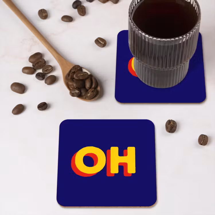 Onderzetter - Blauw - Geel - OH - Schaduw — 4