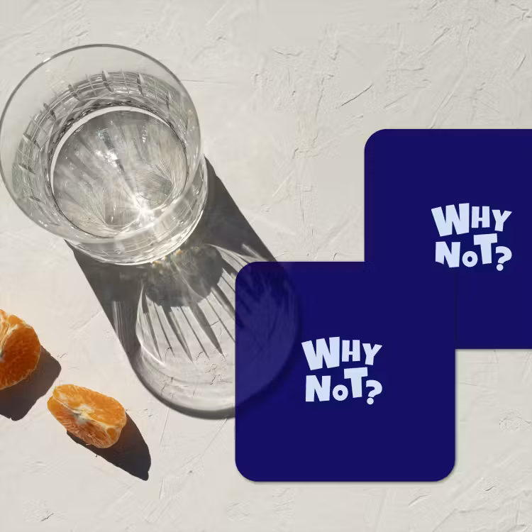 Onderzetter - Blauw - Why not - Minimalistisch — 3